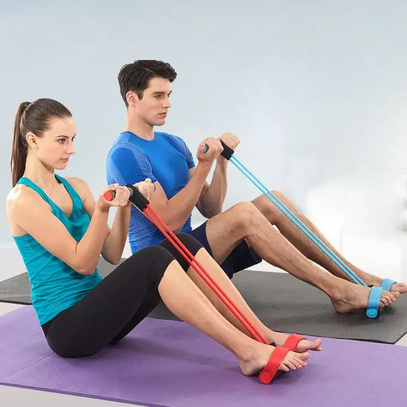 FitKit 4-Tube Foot Pedal Resistance Trainer