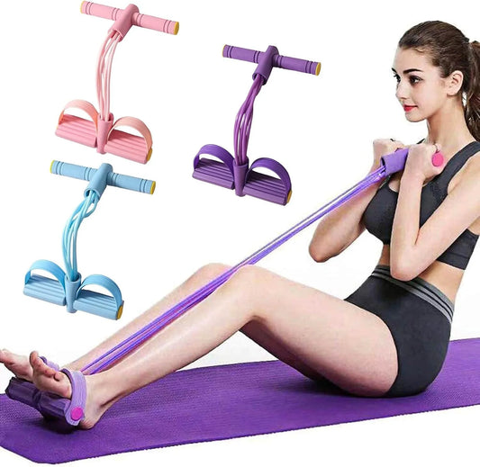 FitKit 4-Tube Foot Pedal Resistance Trainer