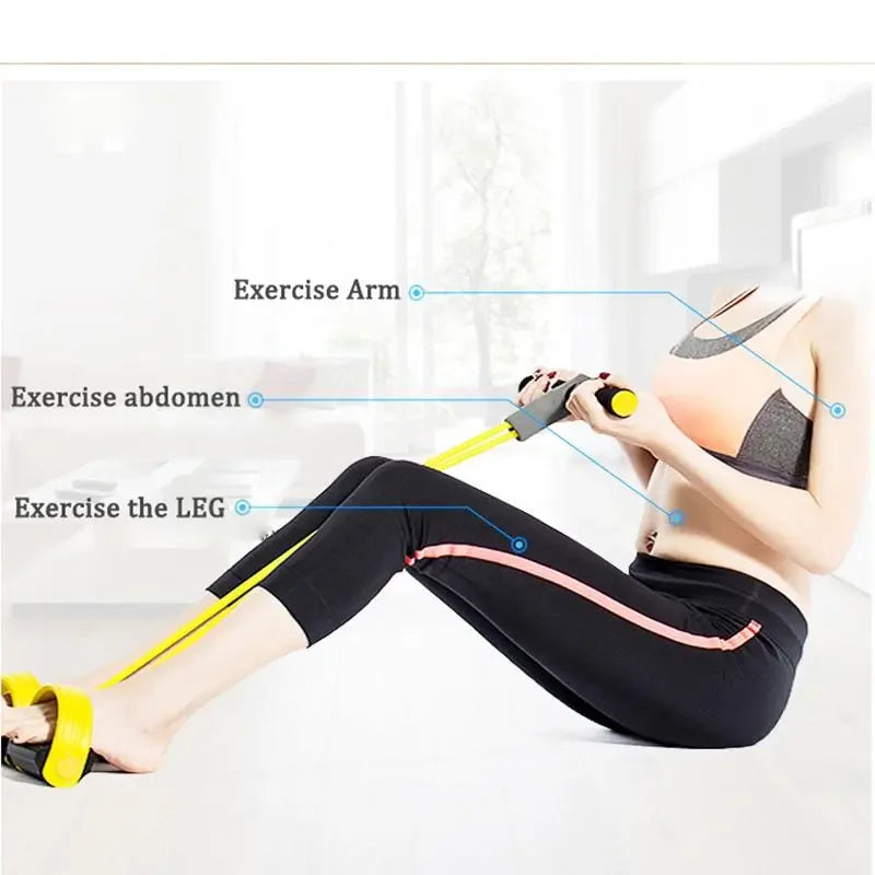 FitKit 4-Tube Foot Pedal Resistance Trainer